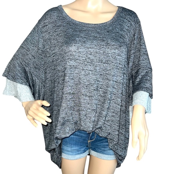 BloomChic Tops - BLOOMCHIC | NWOT CHARCOAL RUFFLE SLEEVE KNIT TOP